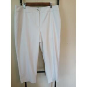 Talbots Petites White Crop Pants Lined w/ Rear Pockets 12p
